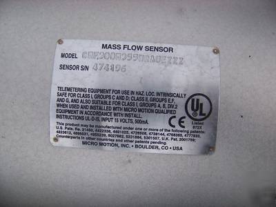 Mass flow meter 3-in 316L stainless