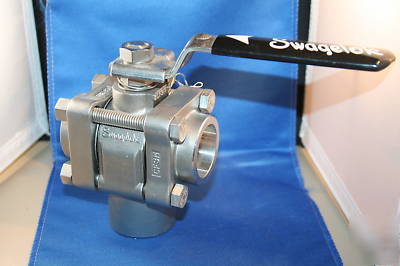 New swagelok ss 3-way ball valve - ss-65XTS16P-F16