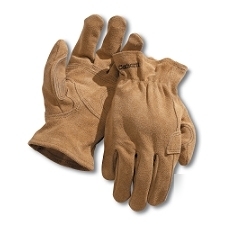 Carhartt A117BRN suede cowhide leather fence gloves lg