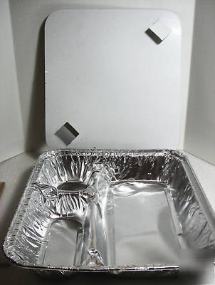 Wilkinson D51 3-section oblong foil pan combos wtih lid