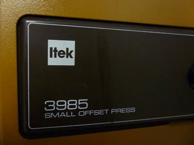 Itek 3985 / ryobi 3302 2 color offset printing press