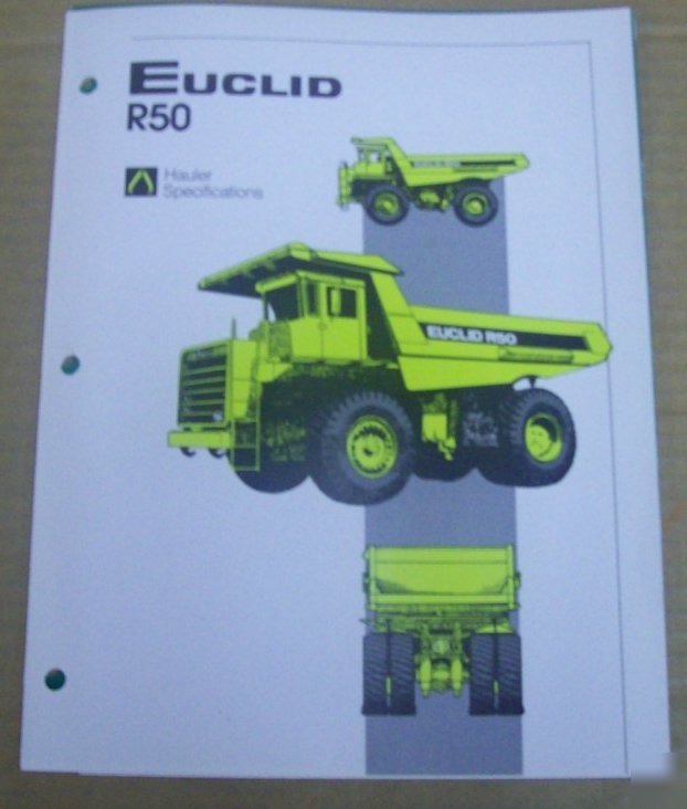 Euclid 1986 r 50 hauler & wet disc brake brochure lot