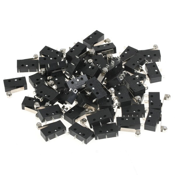 New 50 x mini 1A dc 125V micro switches 17MM lever 