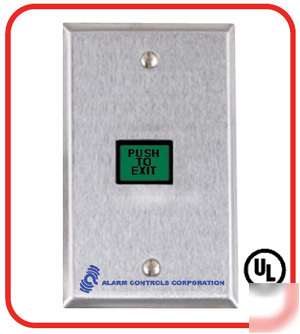 New alarm controls green button ts-7 push to exit