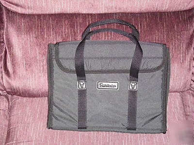 New pathfinder black soft office briefcase velcro close
