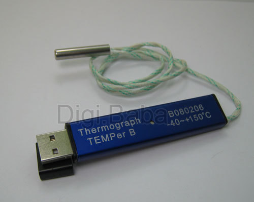 Pc usb thermometer temperature measure data record log 