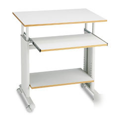 Safco adjustable height 28 wide mobile workstation