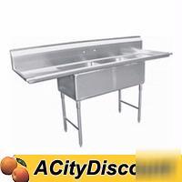 2 compartment sink 24X24X14 w/ two 24