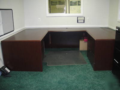 National office furniture arrowood u-shaped desk used