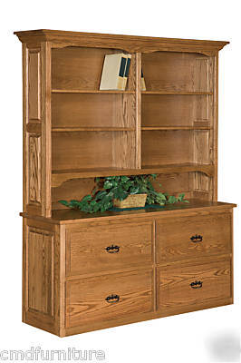 New 4 drawer lateral legal filing cabinet bookcase oak 