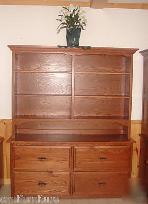 New 4 drawer lateral legal filing cabinet bookcase oak 