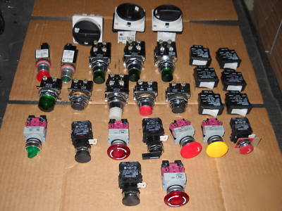 (28) allen bradley siemens idec cutler hammer buttons..