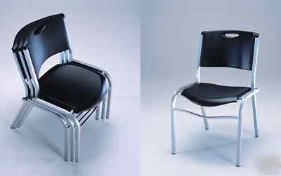 14 pack - lifetime 2830 black molded stacking chair