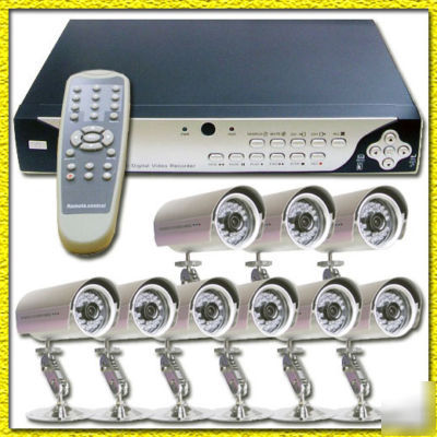 9 security ir cameras cctv network dvr completed system