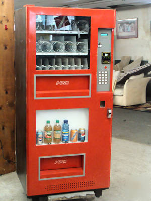 Genesis snack & soda vending/takes $ bills 25 selection