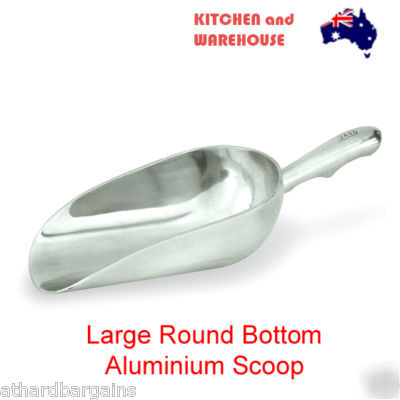 Large aluminium round bottom food grade scoop 2.4LT