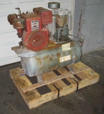 10 hp air compressor, gas engine, with air tank