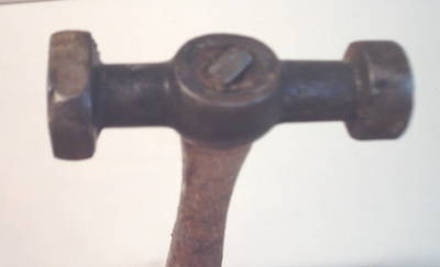 2 planishing hammers flat round square face metal work