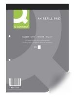 5 A4 80 sheet refill pads narrow feint ruled / margin
