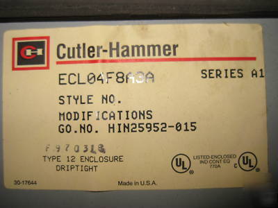 Cutler hammer combination lighting contactor A202K4CAM