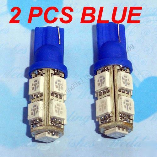 2 x 194 168 W5W 9-smd 12V led car light bulbs blue lamp