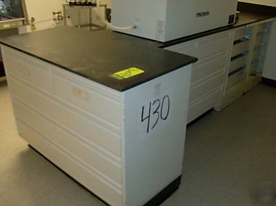 Laboratory cabinets 32â€™ long section with countertops