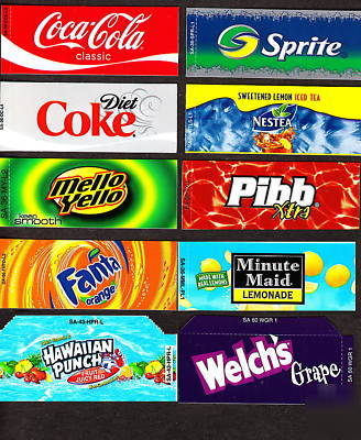 10 coke mixed set small flavor labels soda vend machine