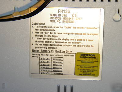 Dickson FH125 temperature & humidity lcd graphing log