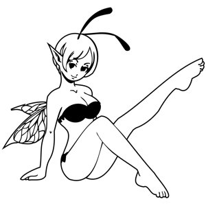 Fairy dxf art for cnc-mill-router-plasma-laser-engraver