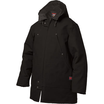 Tough duck hydro parka w hood - small, black