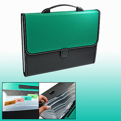 Large plastic document holder file holder green black