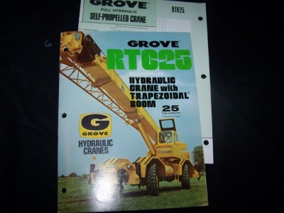 Grove RT625 hyd self propelled crane brochure & flysht
