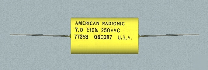 Lot (6) 7.0 ufd 250 vac bipolar mylar film capacitors