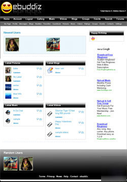 Social networking website - 1 yr hosting & free domain 