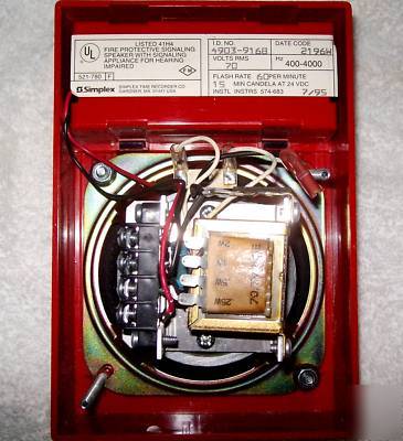 New simplex fire alarm horn/strobe 4903-9168 70V 