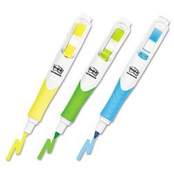 New highlighter w/page flags, 3/pack, yellow, blue, ...