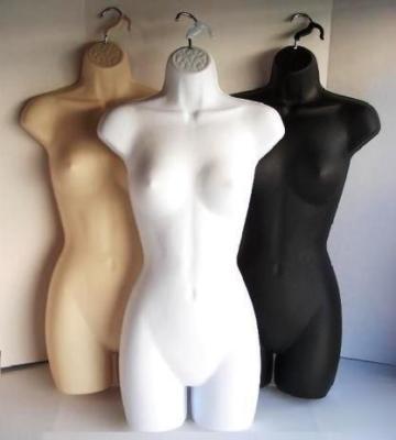 6 female mannequin 2 white 2 black 2 skin with hooks