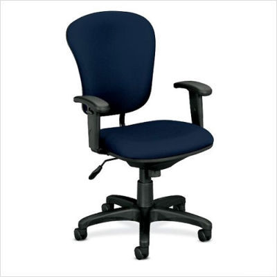 Basyx black fabric task chair adjustable arms