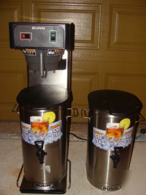 Bunn TB3Q 3 gallon fresh brew tea brewer + 2 dispensers