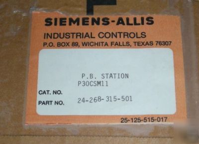 New start switch heavy duty siemens allis P30CSM11 