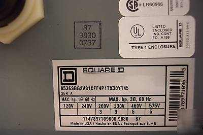 Square d 8536 size 0 combination magnetic starter 