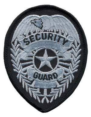 Security guard patch (silver on black)