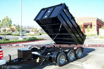 12' enclosed box utility cargo landscape dump trailer 