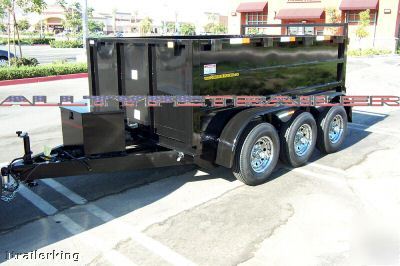 12' enclosed box utility cargo landscape dump trailer 