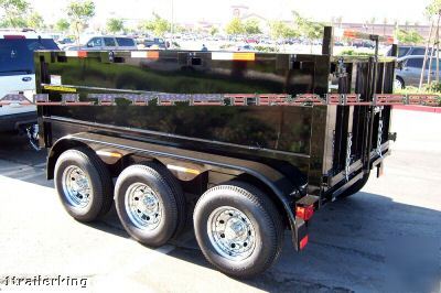 12' enclosed box utility cargo landscape dump trailer 