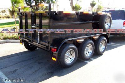 12' enclosed box utility cargo landscape dump trailer 