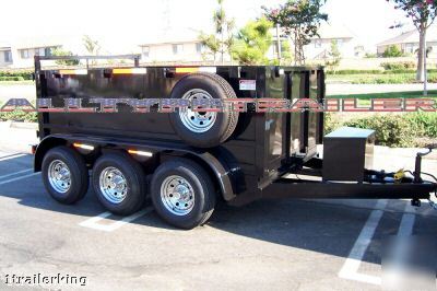 12' enclosed box utility cargo landscape dump trailer 