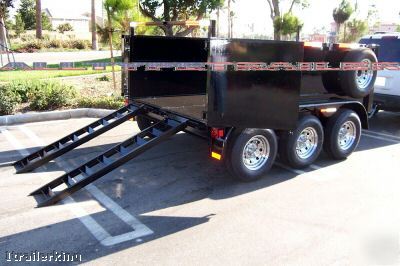 12' enclosed box utility cargo landscape dump trailer 