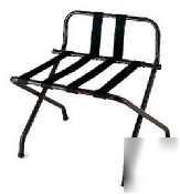 Black luggage rack, high webbed back- 25''X18''x 20''