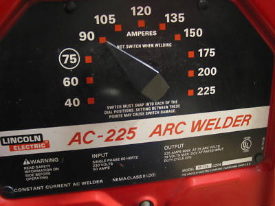 Lincoln ac-225 arc welder, lightly used 